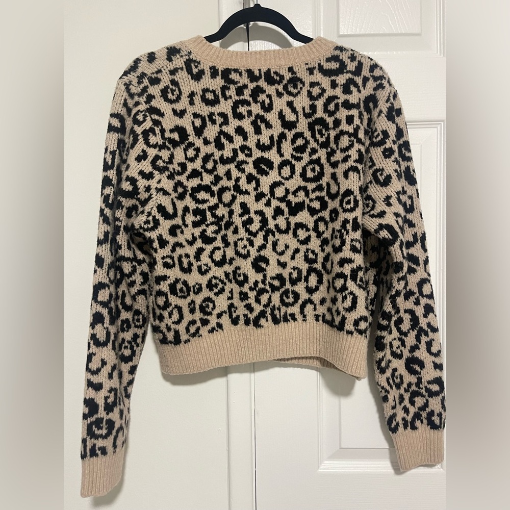 Leopard Print Button-Up Sweater - image 2